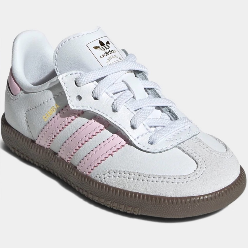 Adidas Kids' White and Pink Samba’s